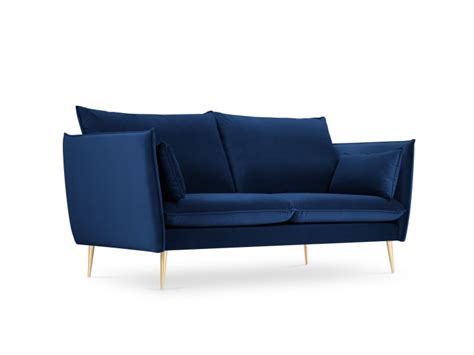 Sitzer Sofa Aus Samt K Nigsblau Agate Maisons Du Monde