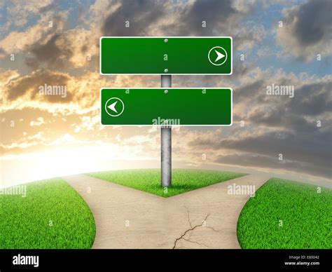 Crossroads Road Sign Stock Photo Alamy