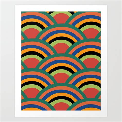 Rainbow wave pattern. Colorful illustration Art Print by Ramziia | Society6