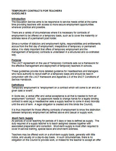 Teacher Contract 12 Examples Format How To Create Pdf