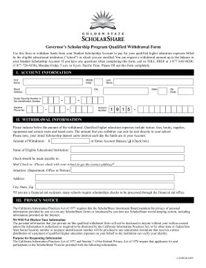 Fillable Online Financialaid Calpoly Qualified Withdrawal Form