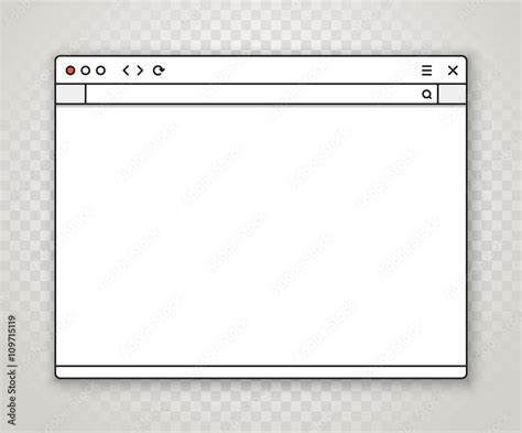 Opened Browser Window Template On Transparent Background Past Y