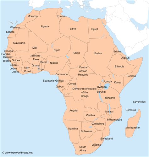 Africa Map Labeled Country