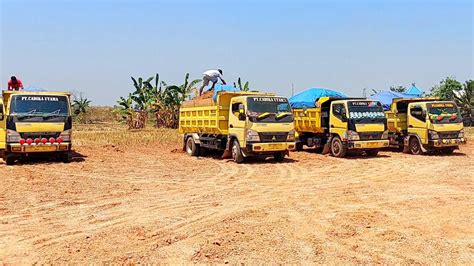 Rombongan Dump Truk CANTER Jomplang Full Bak Muatan Tanah Timbunan