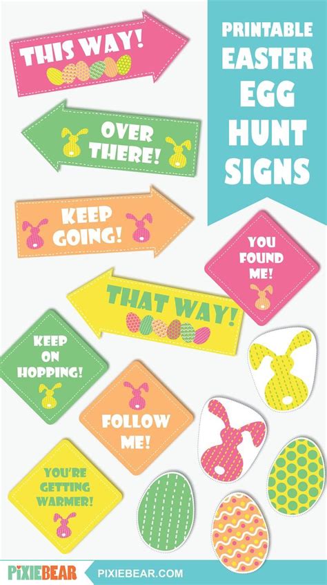 an easter egg hunt sign and stickers