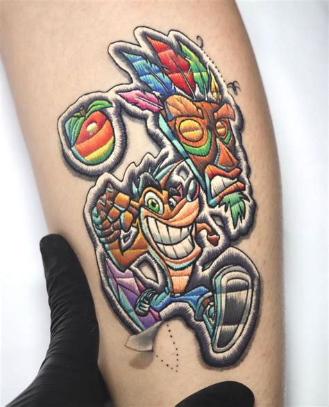 Crash Bandicoot Patch Tattoo