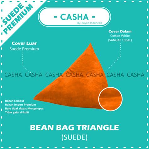 Jual Bean Bag Triangle Termasuk Isi Suede Beanbag Dewasa Medium