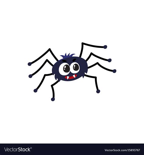 Cute Funny Black Spider Traditional Halloween Vector Image