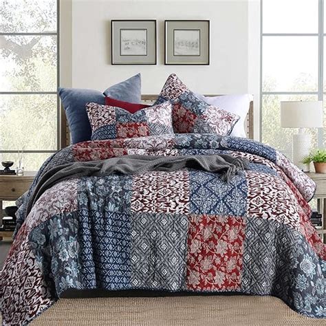 Yvooxny Quilts Queen Size Bedspread Quilt Set Lightweight Reversible