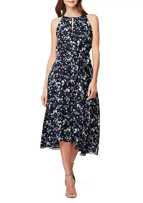 Tahari Asl Halter Chiffon Floral Dress Belk