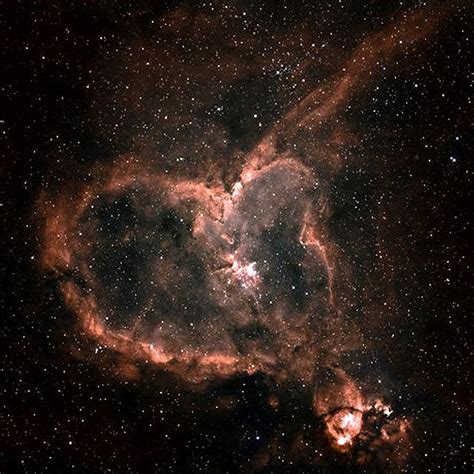 The Heart Nebula IC 1805 Sh2 190 Lies Some 7500 Light Years Away