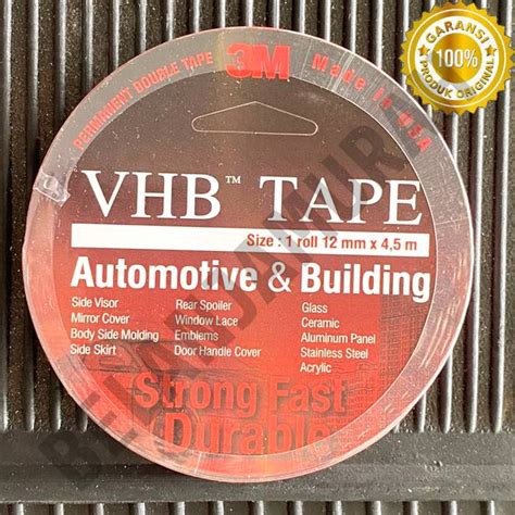 Jual Double Tape Merah 3M VHB Automotive 4900 Tebal 1 1mm Size 12mm X 4