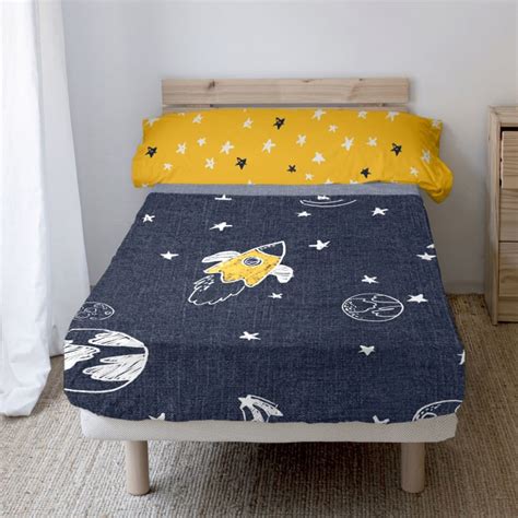 Juego de sabana 100 Algodón Multicolor Cama 105 180x270 cm STARSPACE