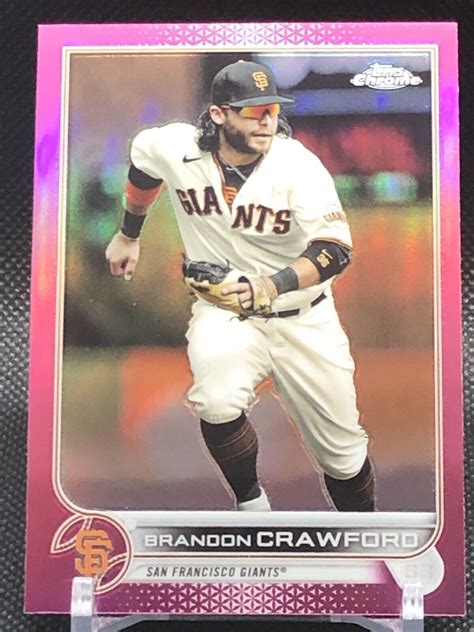 2022 TOPPS CHROME BRANDON CRAWFORD PINK REFRACTOR 115 NM SAN FRANCISCO