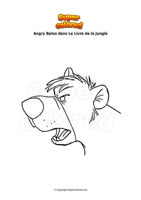 Coloriage Angry Baloo Dans Le Livre De La Jungle Supercolored