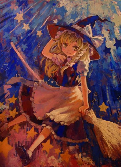 Safebooru Ama Tou Blonde Hair Broom Broom Riding Hat Kirisame Marisa