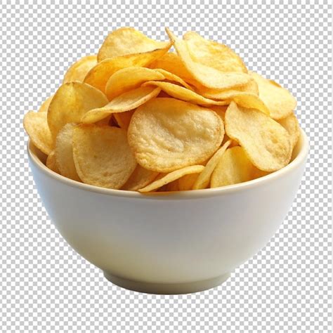 Potato Chips In Wooden Dish Premium Ai Generated Psd