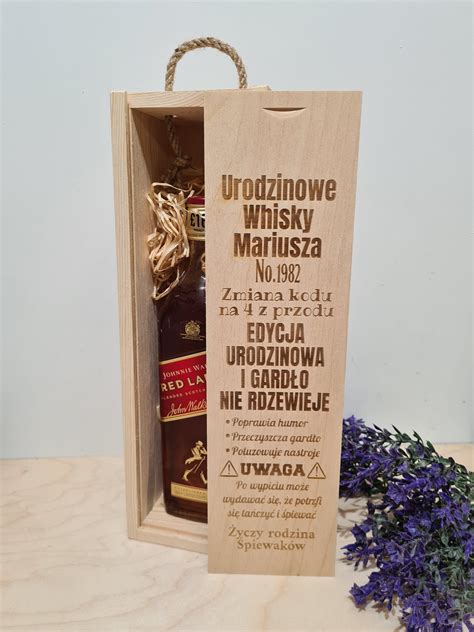 Personalizowana Skrzynka Na Alkohol Urodzinowe Whisky Oliart Wood