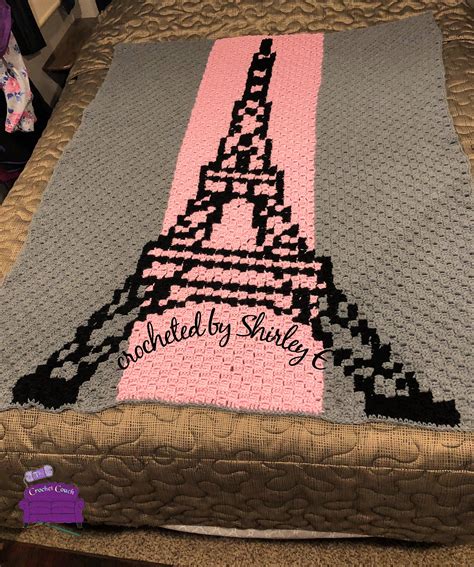 Eiffel Tower Afghan C2c Crochet Pattern Written Row Counts C2c