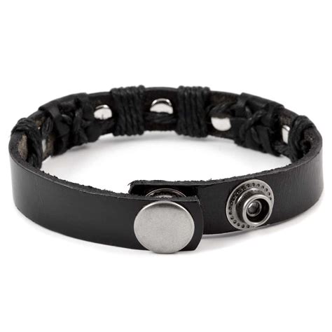 Black Leather Rivets Bracelet | In stock! | Fort Tempus