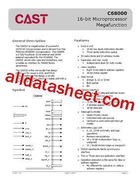 M68000 Datasheet(PDF) - List of Unclassifed Manufacturers