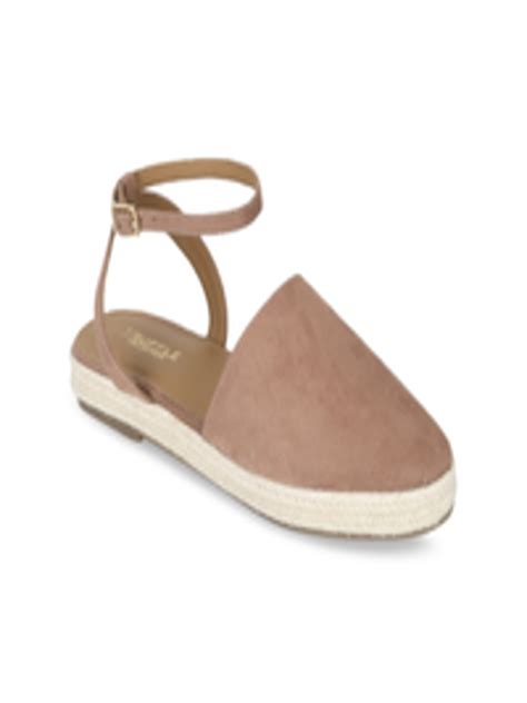 Buy Truffle Collection Nude Suede Flatform Sandals Heels For Women 14564756 Myntra