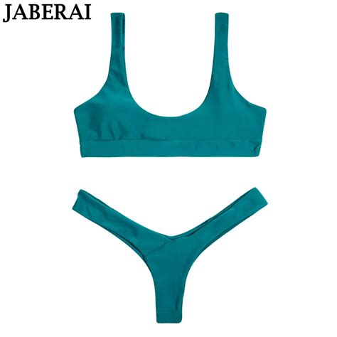 Jaberai 2019 Sexy Bikini Set U Neck Padded Bralette Swimsuit Women