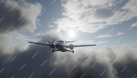 Premium AI Image | Flying commercial airplane taking off mid air with ... 