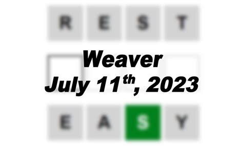 Todays ‘weaver Answer July 11th 2023 Hints And Solution Fortnite