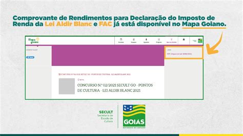 Comprovante De Rendimentos Para O Imposto De Renda Da Lei Aldir Blanc E