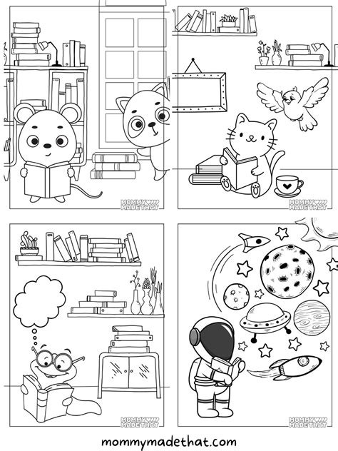 Library Rules Coloring Sheet Printable