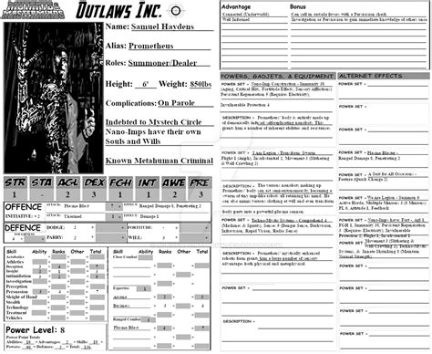 Character Sheets On Mutants Masterminds Deviantart