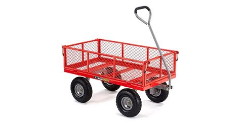 Gorilla Carts 800 Pound Steel Utility Cart With Easy Grip Handle