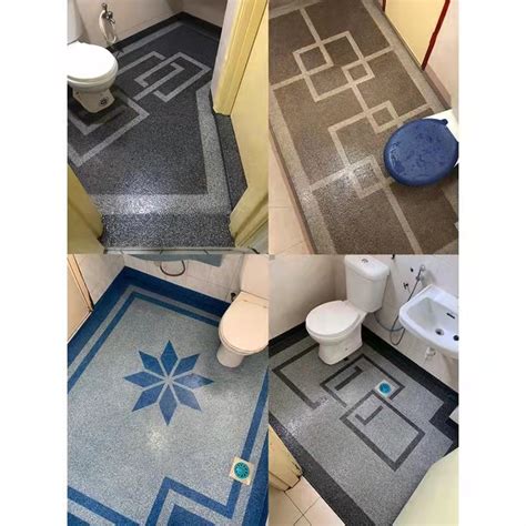 Full Set Epoxy Colour Flake Coating Toilet Floor Tile Waterproof