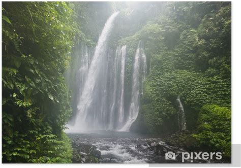 Poster Air Terjun Tiu Kelep Waterval Senaru Lombok Indonesië Zuid