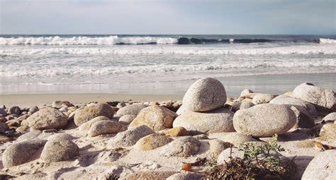 Gambar Pemandangan Laut Alam Pasir Batu Lautan Bulat Garis