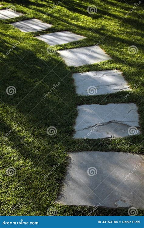 Garden Path with Beautiful Lawn Grass Stock Photo - Image of outdoor ...