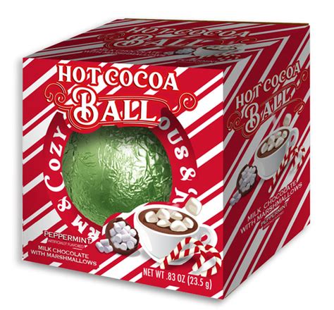 PEPPERMINT MILK CHOCOLATE HOT COCOA BALL W MARSHMALLOW