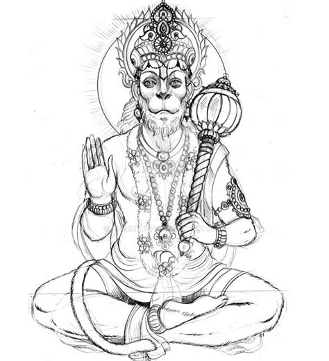 Hanuman Sketch At Paintingvalley Explore Collection Of Hanuman Sketch