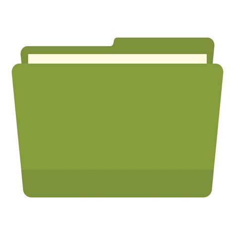 Green File Folder Icon Flat Style Vector Art At Vecteezy