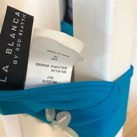 La Blanca Swim La Blanca Blue Triangle Bikini Top Embellished Poshmark