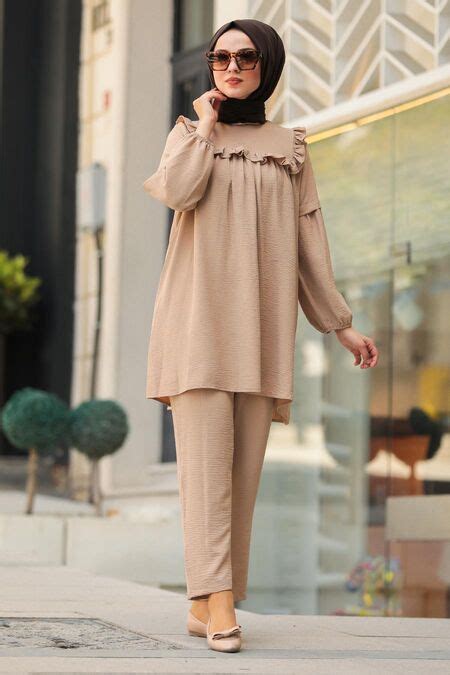 Beige Hijab Dual Suit Dress 10030bej Neva