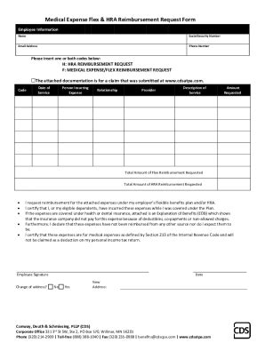 2019 2025 MN CDS Medical Expense Flex HRA Reimbursement Request Form