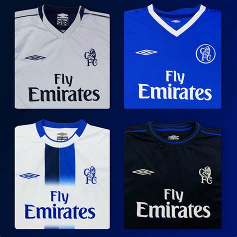 Closer look: Umbro Chelsea 03-04 Home, Away & Third Kits - Footy Headlines