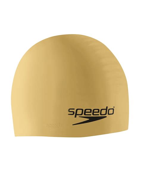 Speedo Adult Solid Silicone Swimming Dome Swim Cap Deep Gold One Size