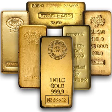 1 Kilo Misc Brands Gold Bars - Assorted Kilobars - Bullion Mart