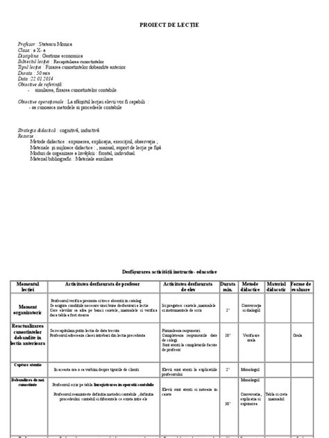 Pdf Plan De Lectie Recapitularea Gestiune Economica Dokumen Tips