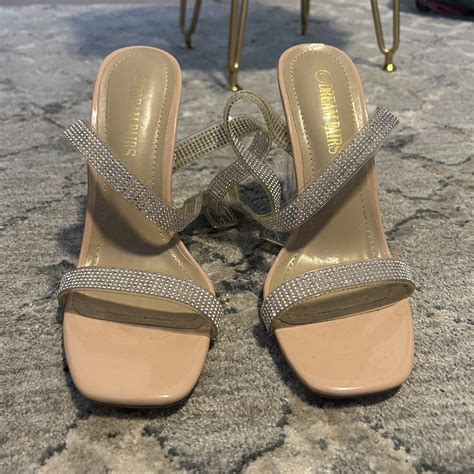 Rhinestone Heels Nude Worn Once Or Twice No Depop