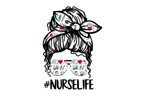 Messy Bun Nurse Life Sublimation Creative Market