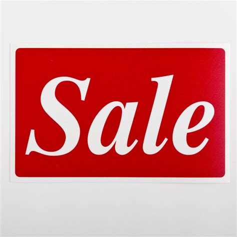 Sign Sale Red Heavyweight Plastic Aandb Store Fixtures